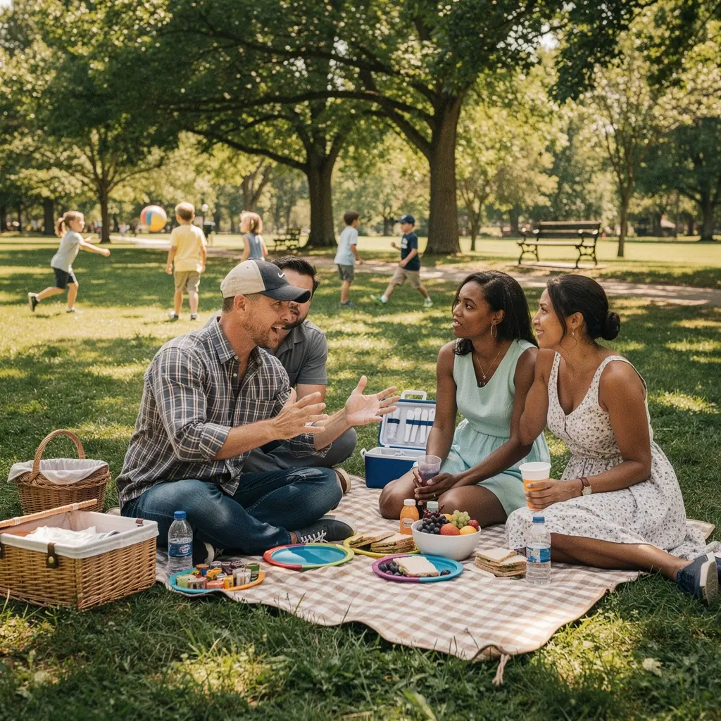 Страховой агент консультирует клиента в офисе.