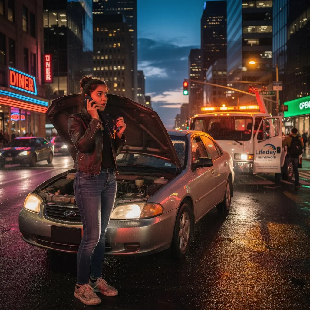 Счастливая семья за рулем защищенного автомобиля