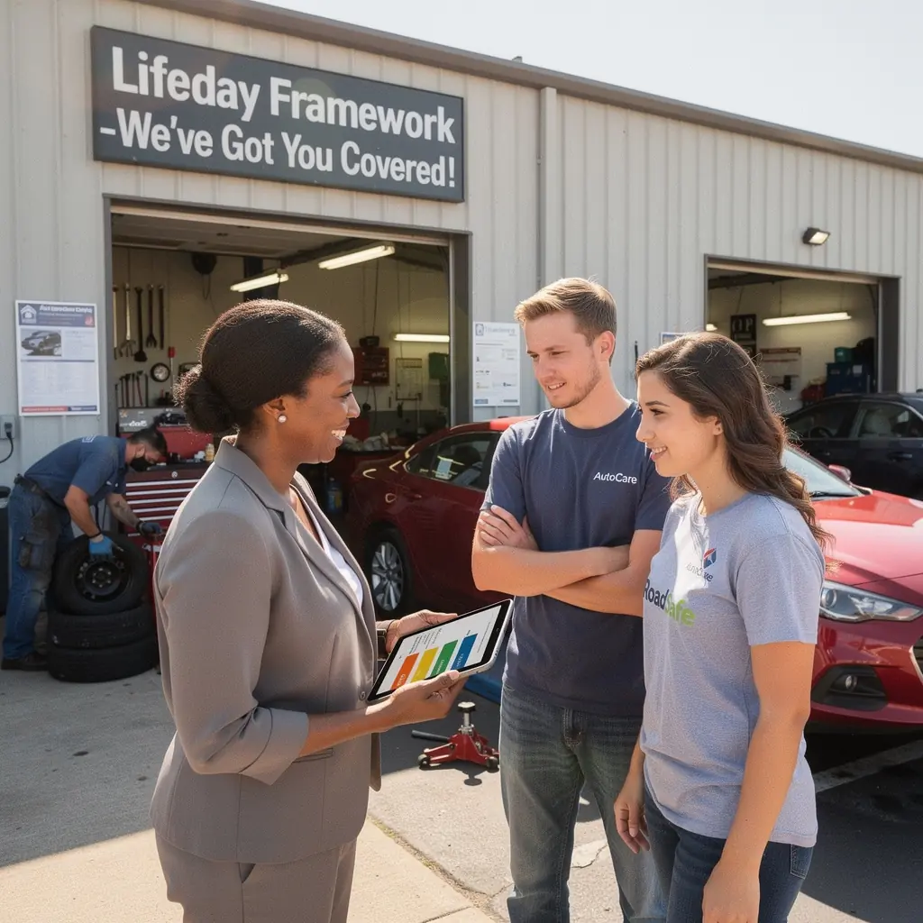 Автомобиль на фоне знака "Страхование автомобилей в США"