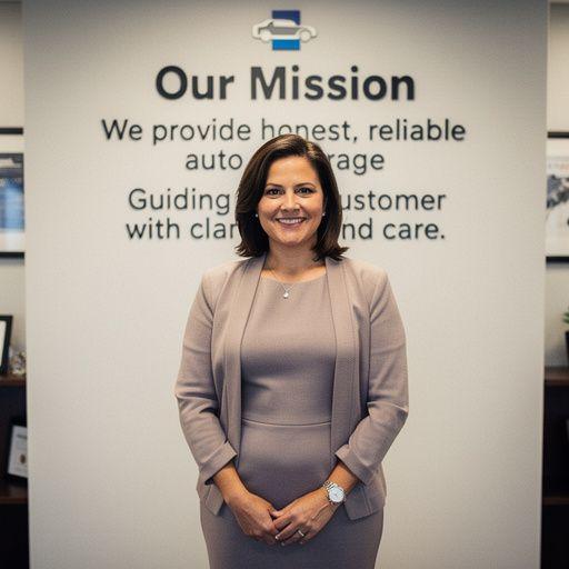 Логотип страховой компании на фоне дороги